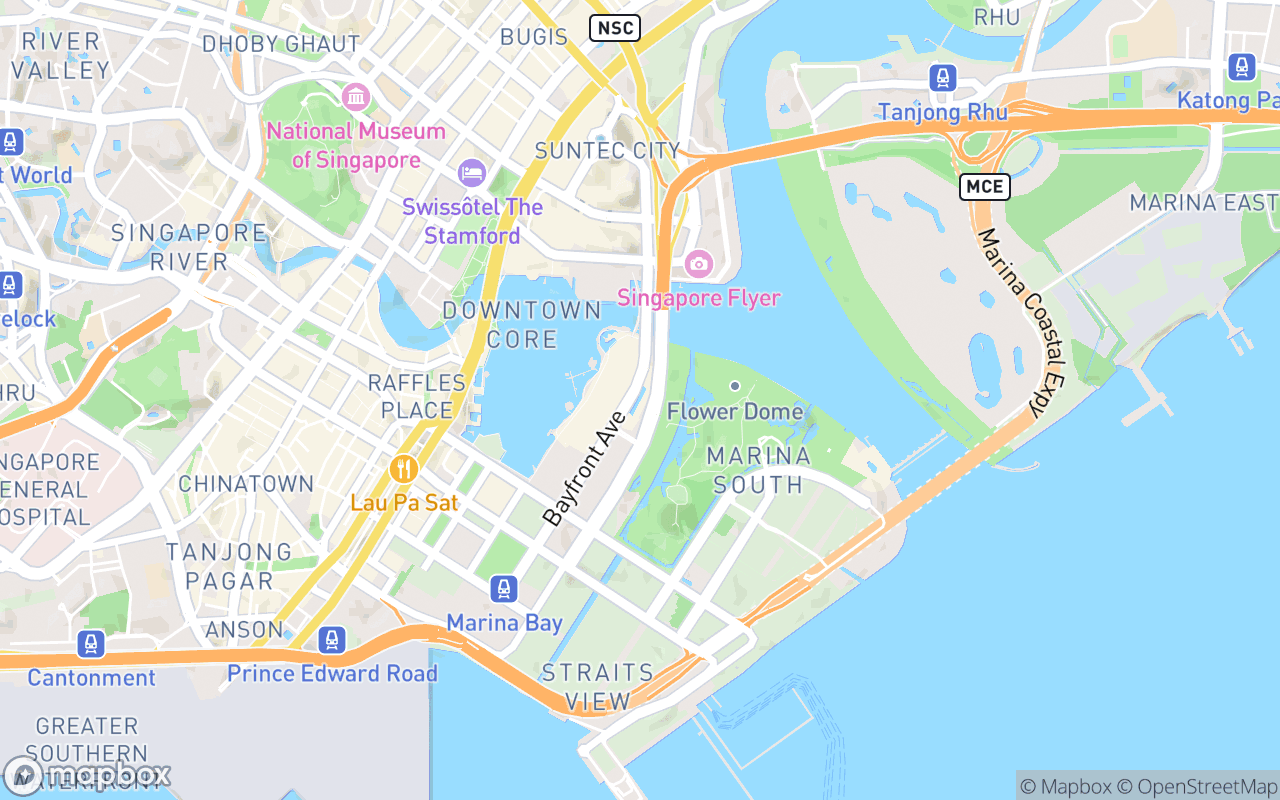 Map showing the location of Marina Bay Sands