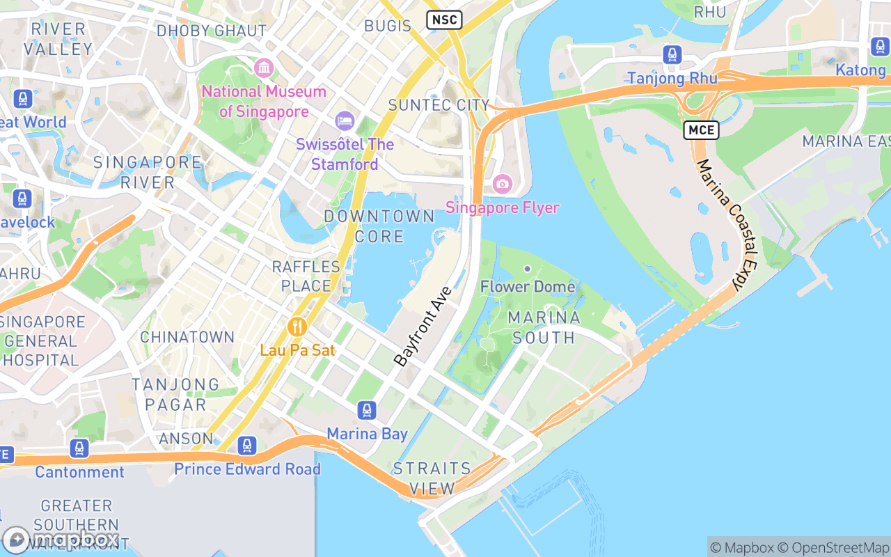 Map showing the location of Marina Bay Sands Casino