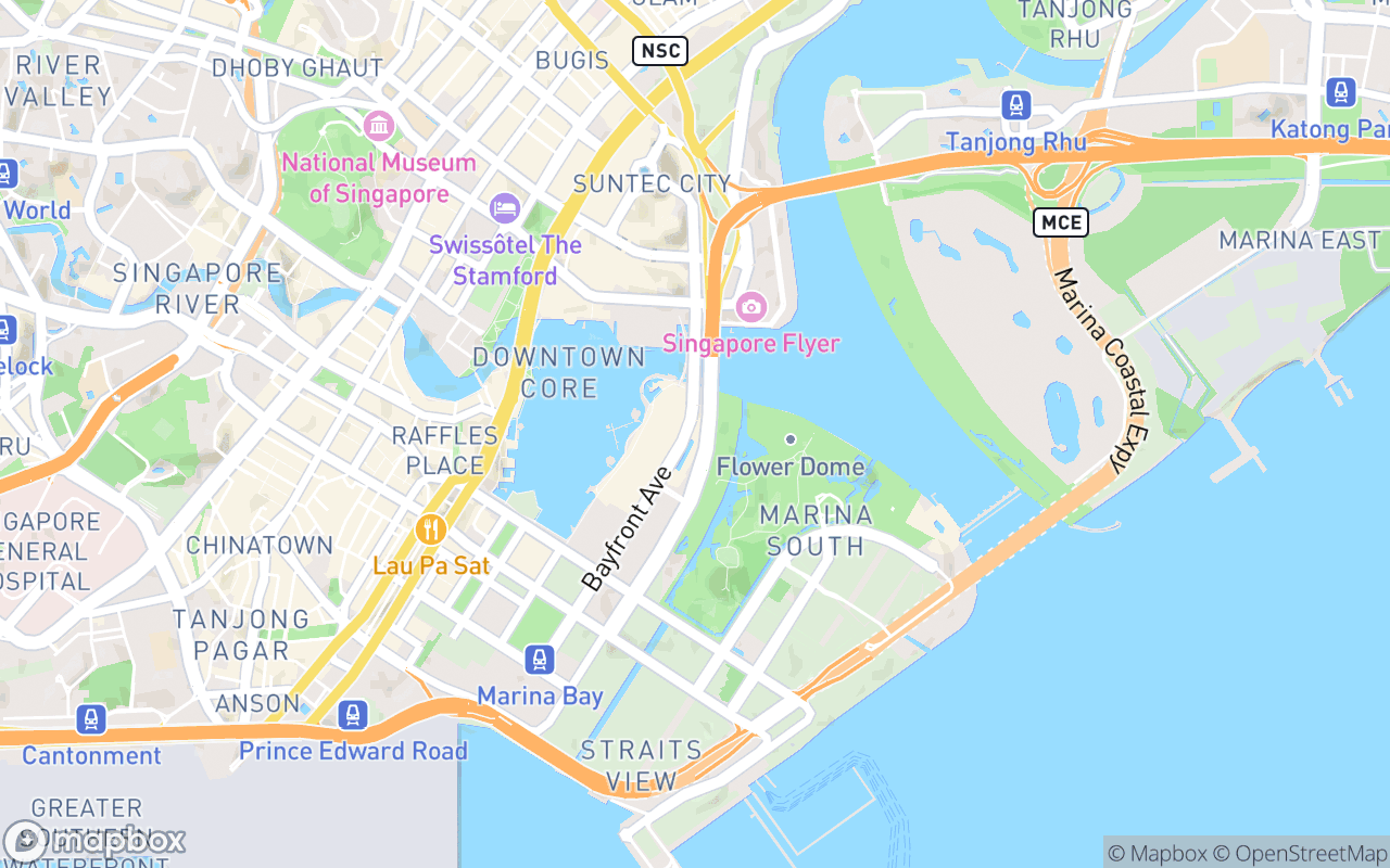 Map showing the location of  Observation Deck - The Marina Bay Sands SkyPark