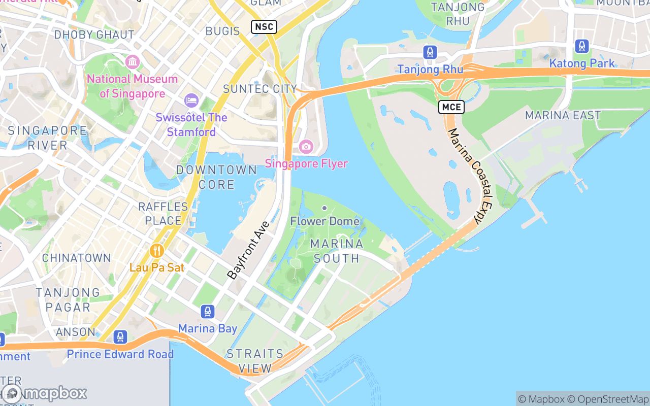 Map showing the location of Flower Dome
