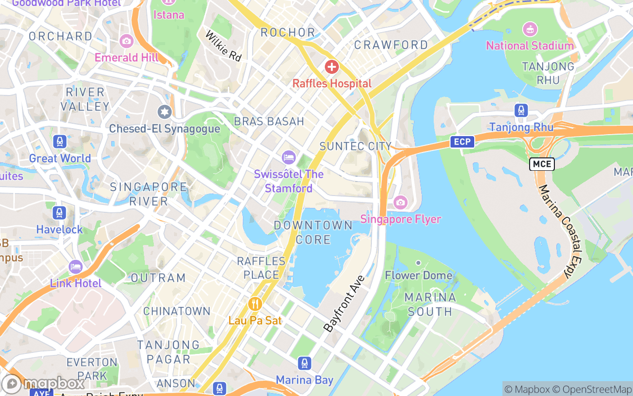Map showing the location of Esplanade - Theatres on the Bay
