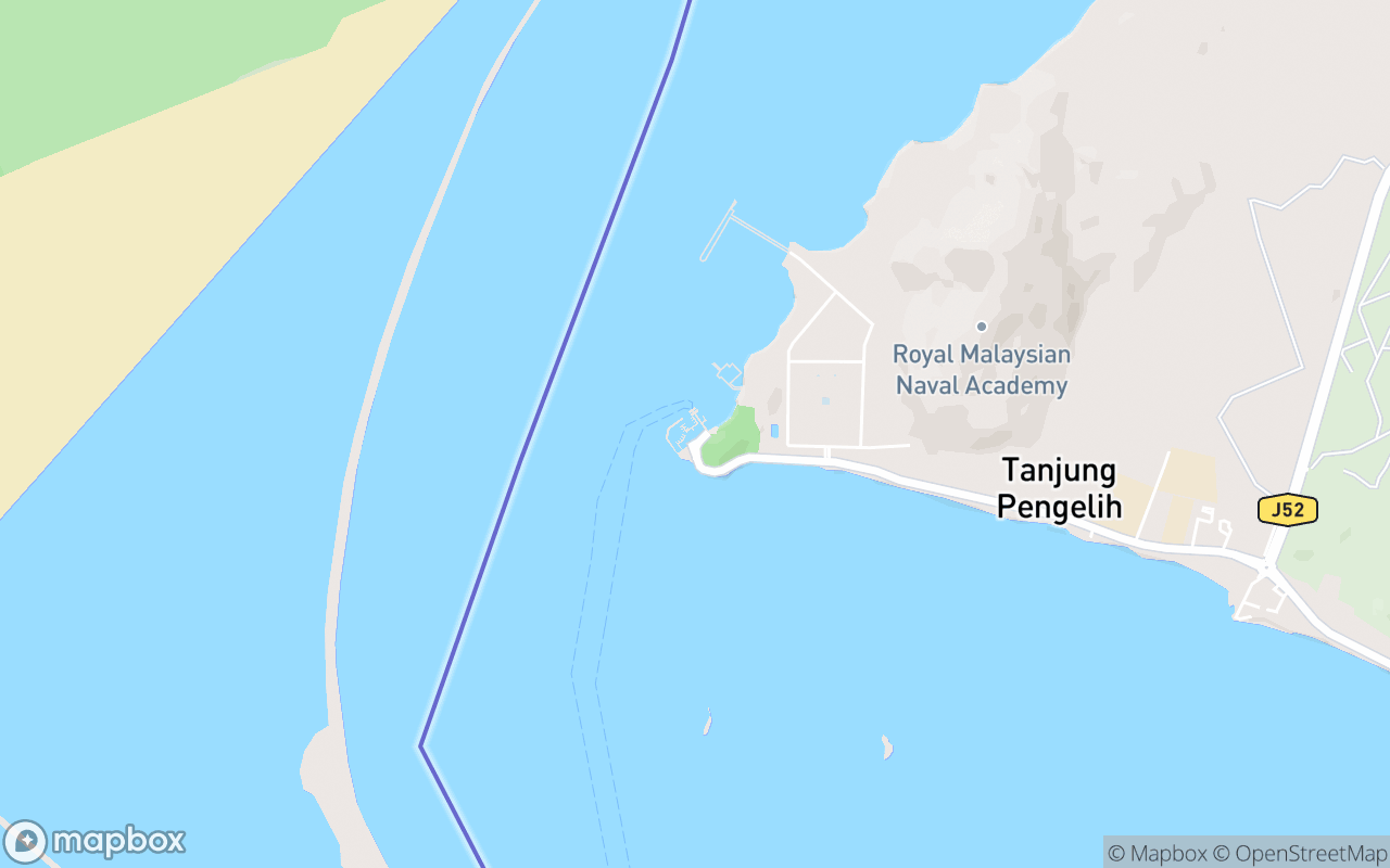 Map showing the location of Jeti Penumpang Tanjung Pengelih