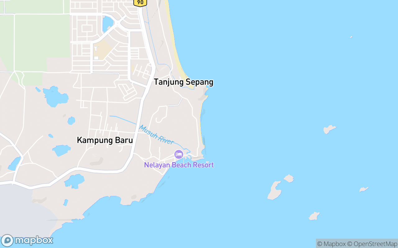 Map showing the location of Pantai Tanjung Sepang