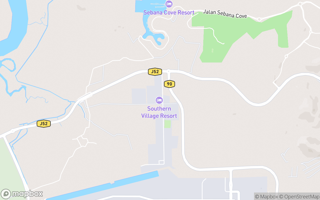 Map showing the location of Southern Village Resort Desa Selatan Resort