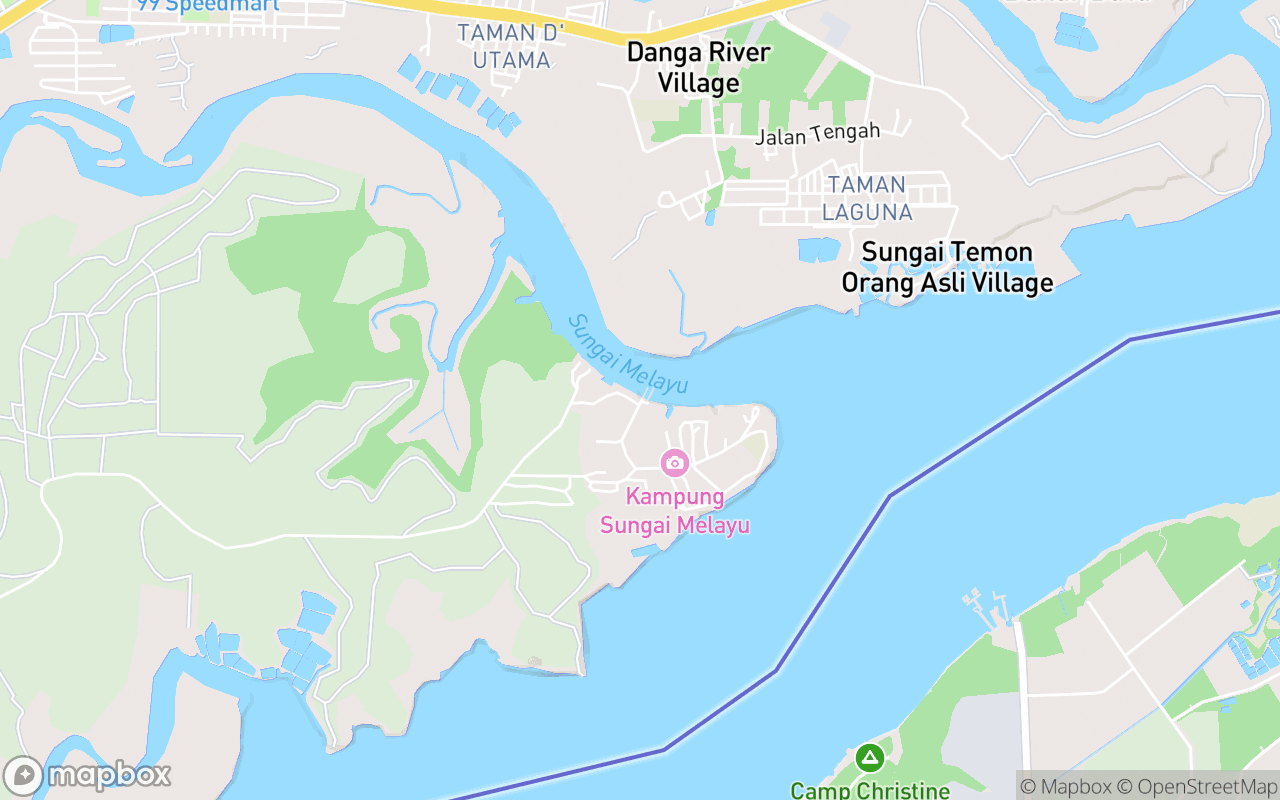 Map showing the location of Eco Tourism Kampung Sungai Melayu