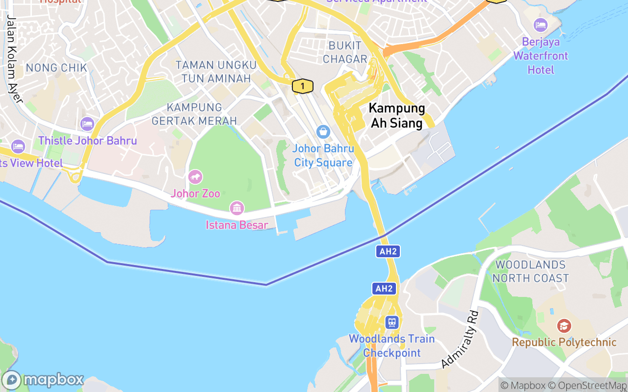 Map showing the location of Johor Bahru Chinese Heritage Museum
