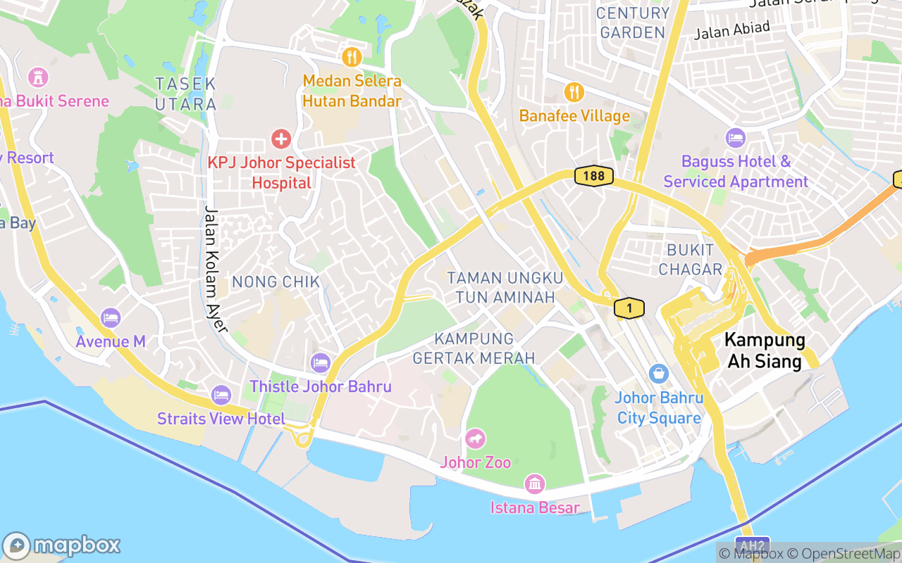 Map showing the location of Petrosains Playsmart Johor Bahru