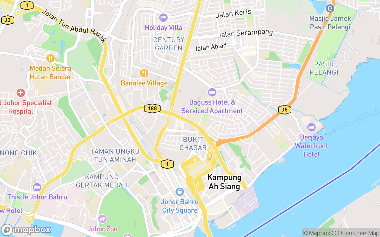 Map showing the location of Johor Figure Museum