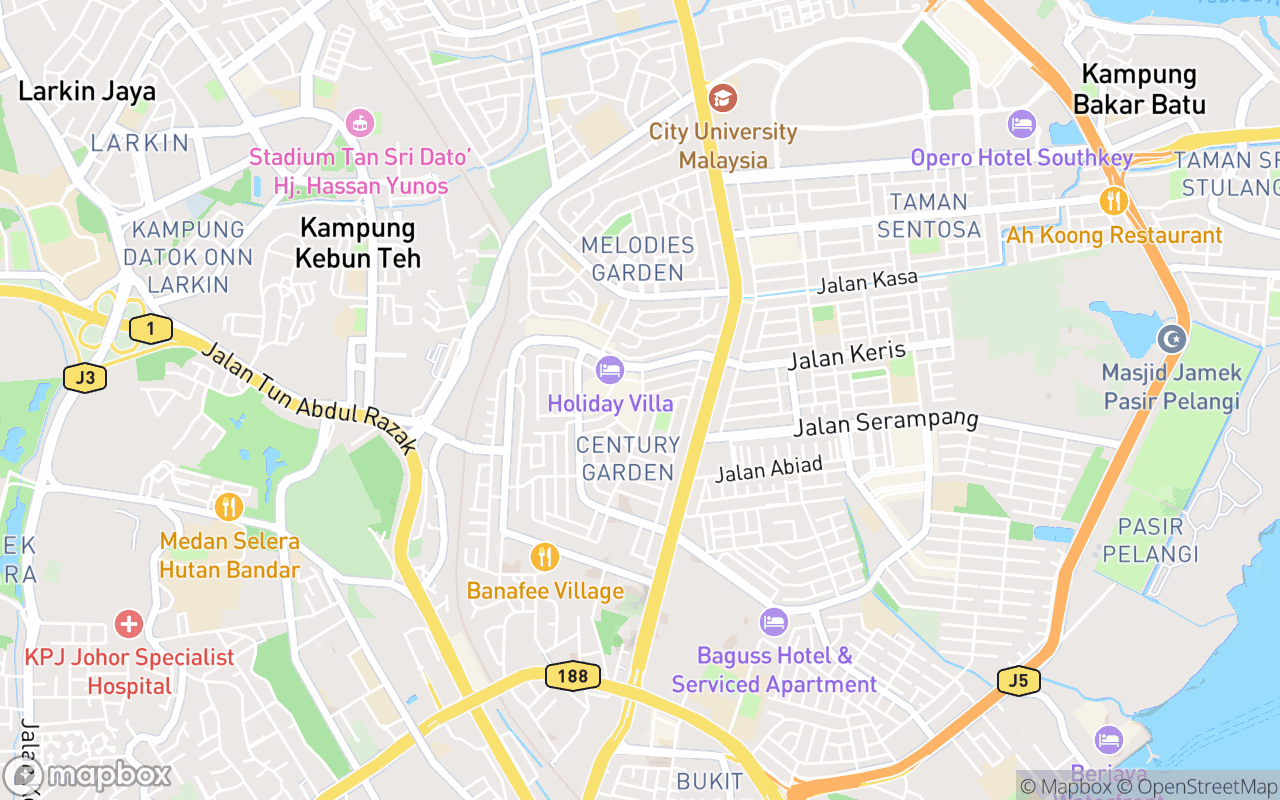 Map showing the location of KSL Water Park