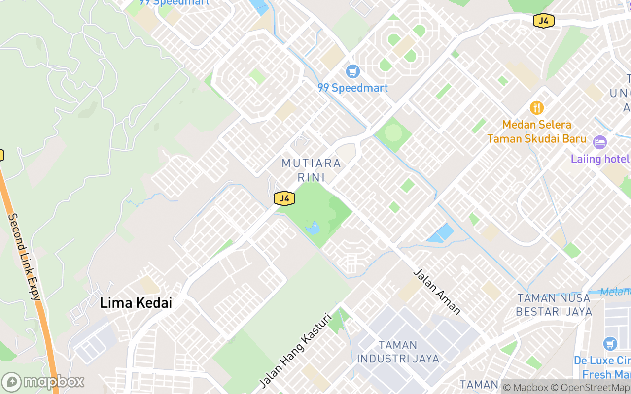 Map showing the location of Hutan Bandar Rini