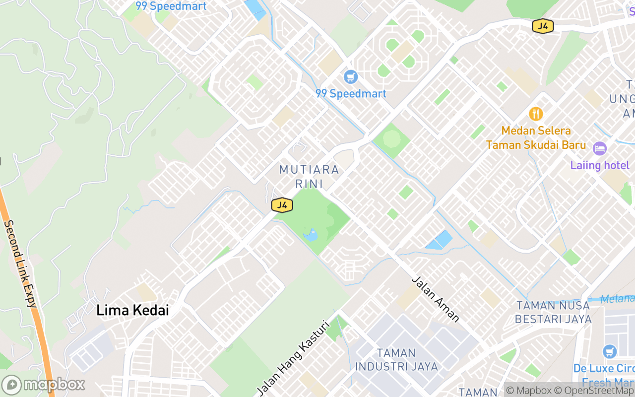 Map showing the location of Mutiara Rini Park