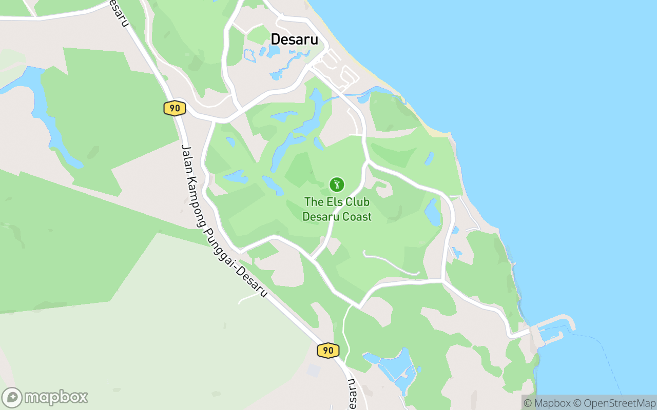 Map showing the location of The Els Club Desaru Coast Ocean Course
