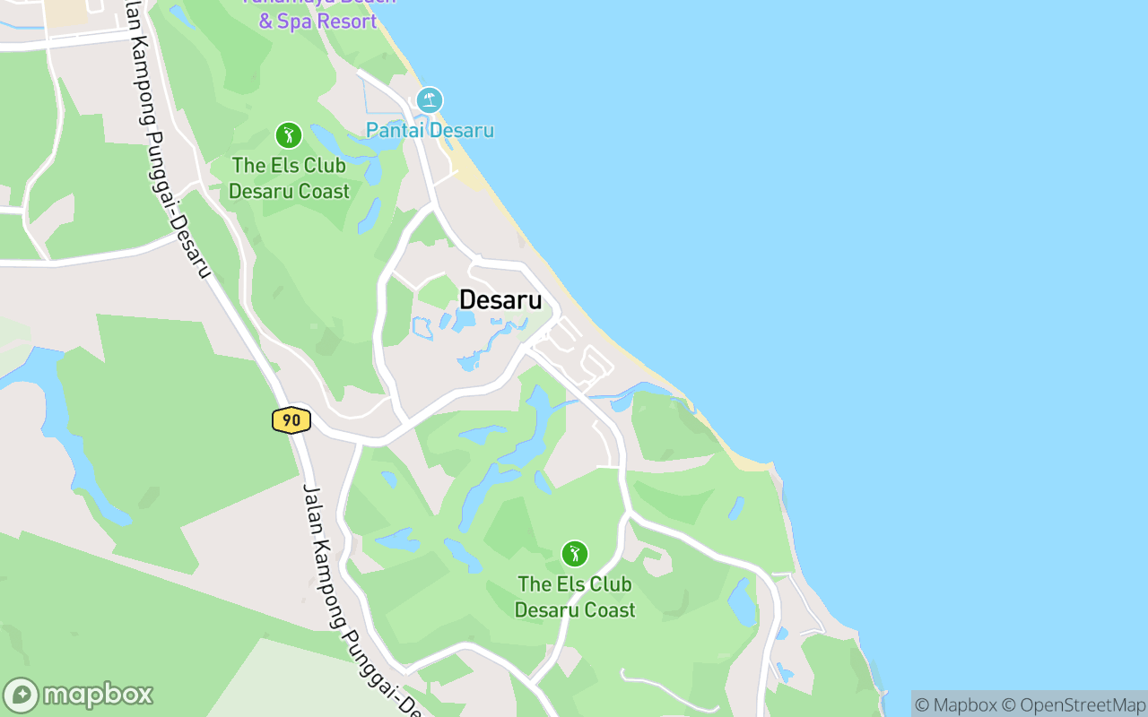Map showing the location of Anantara Desaru Coast Resort and Villas
