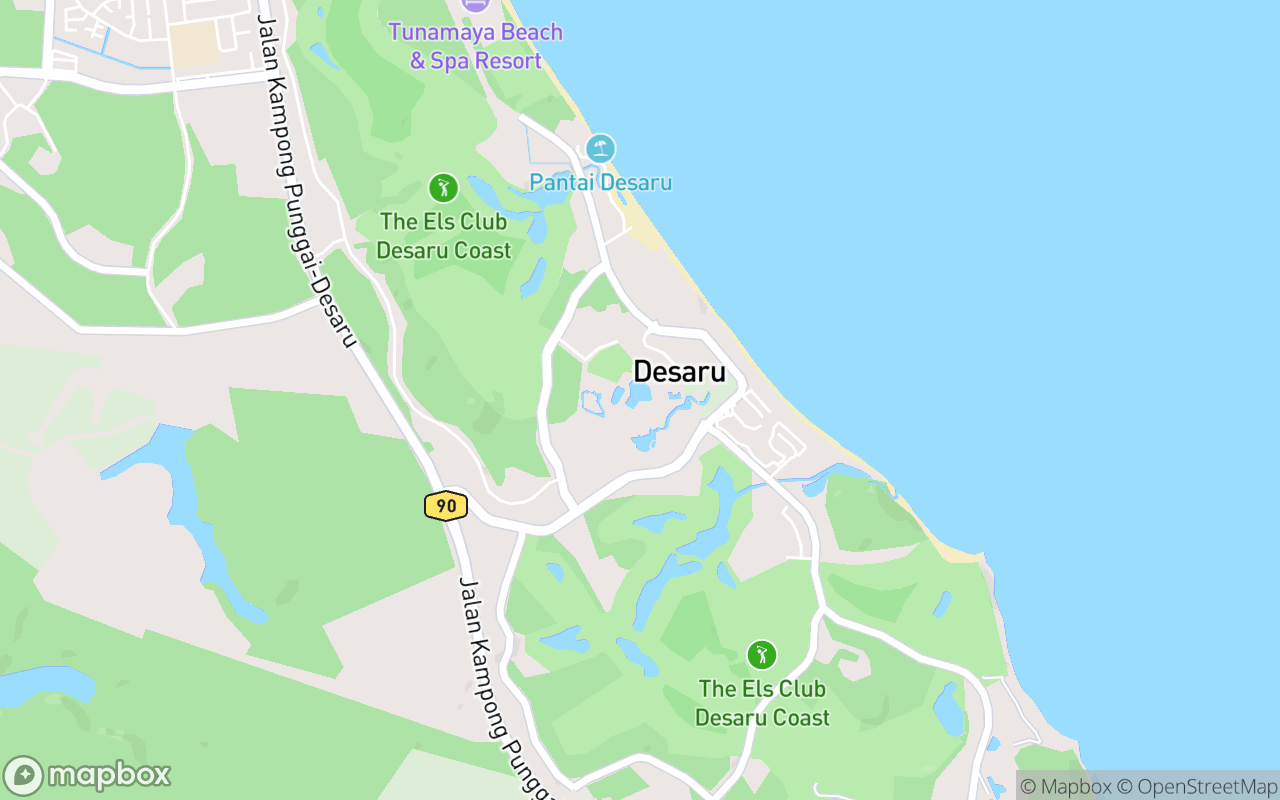 Map showing the location of Adventure Waterpark Desaru Coast