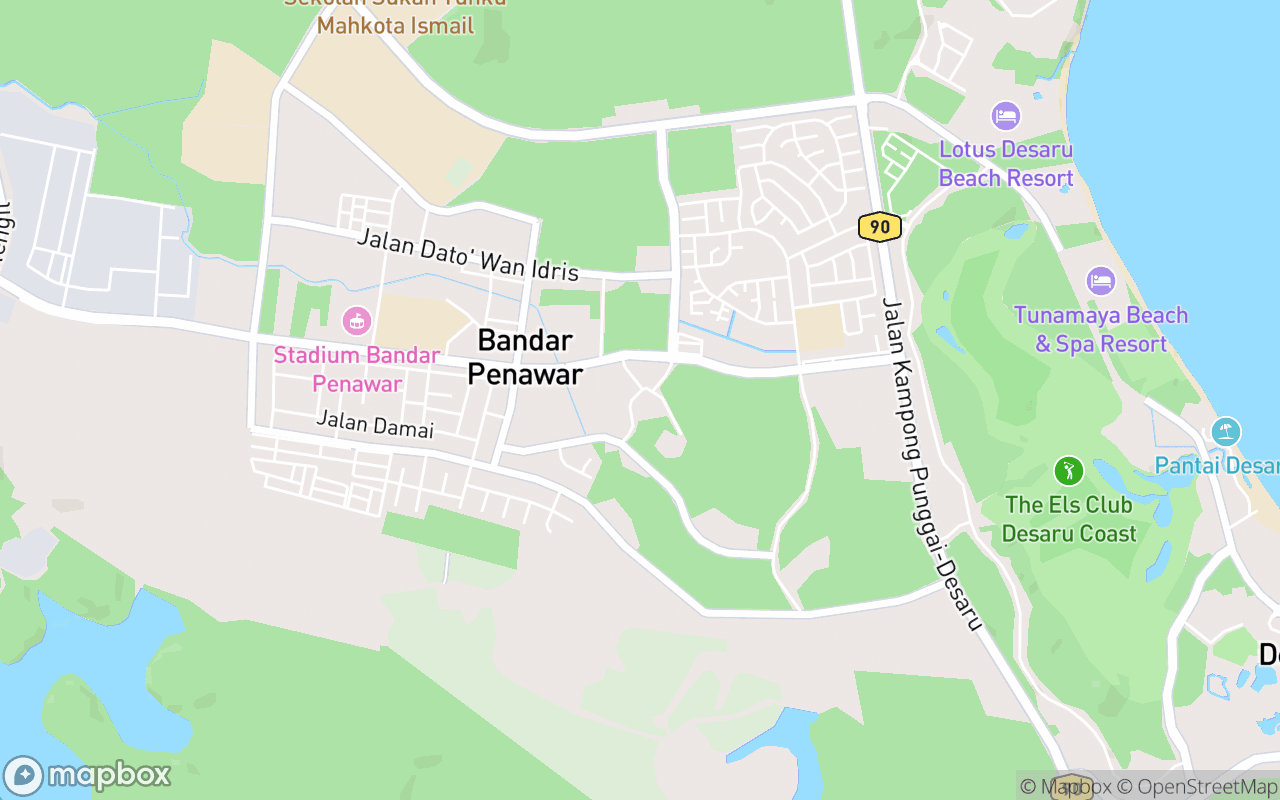 Map showing the location of Masjid Al-Syifa Bandar Penawar