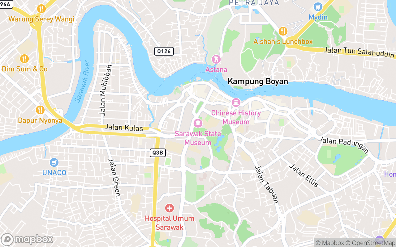 Map showing the location of Sarawak Museum