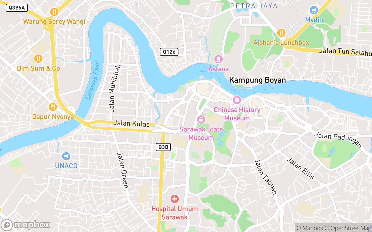 Map showing the location of Sarawak Islamic Heritage Museum
