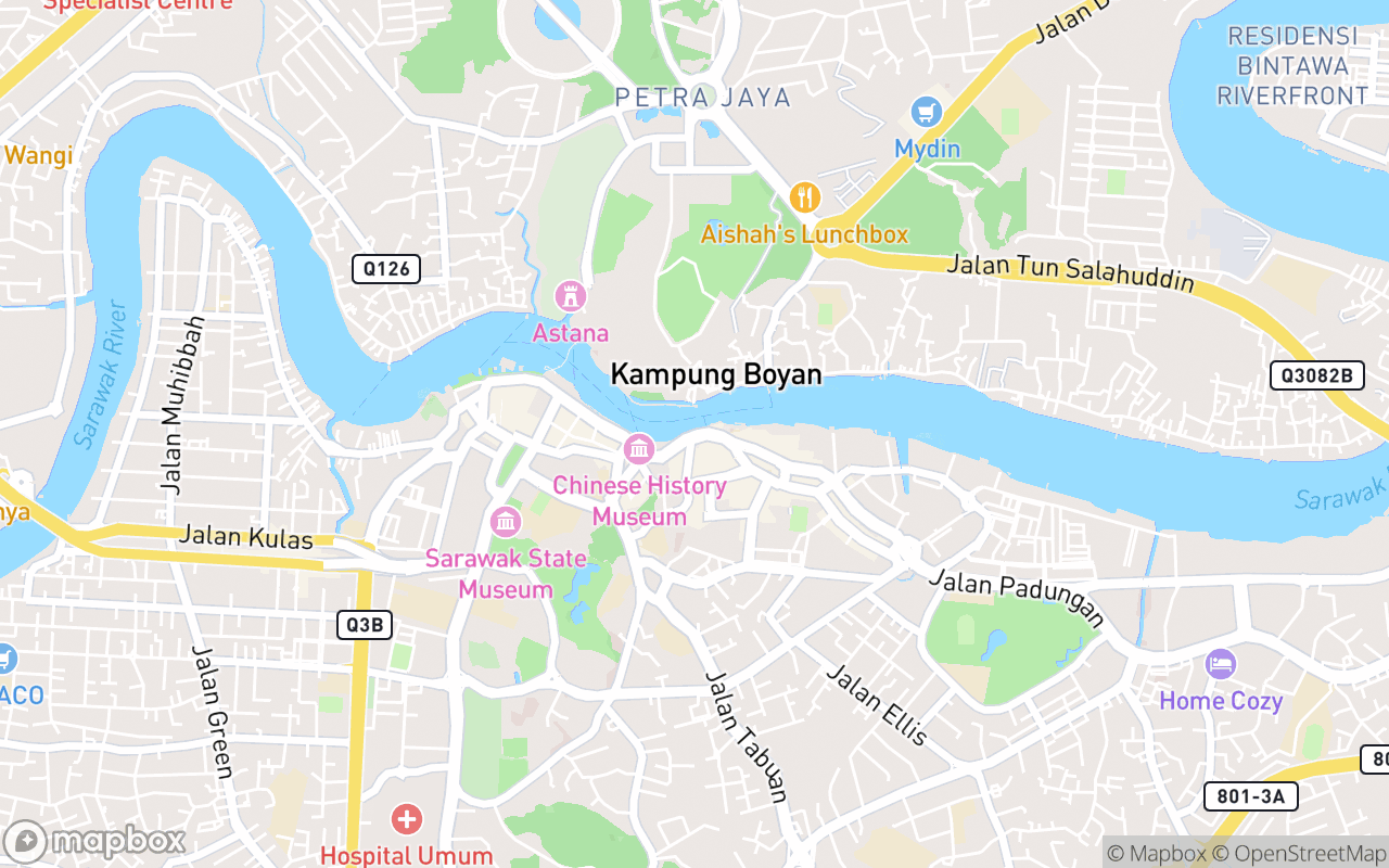 Map showing the location of KUCHING Word Sign