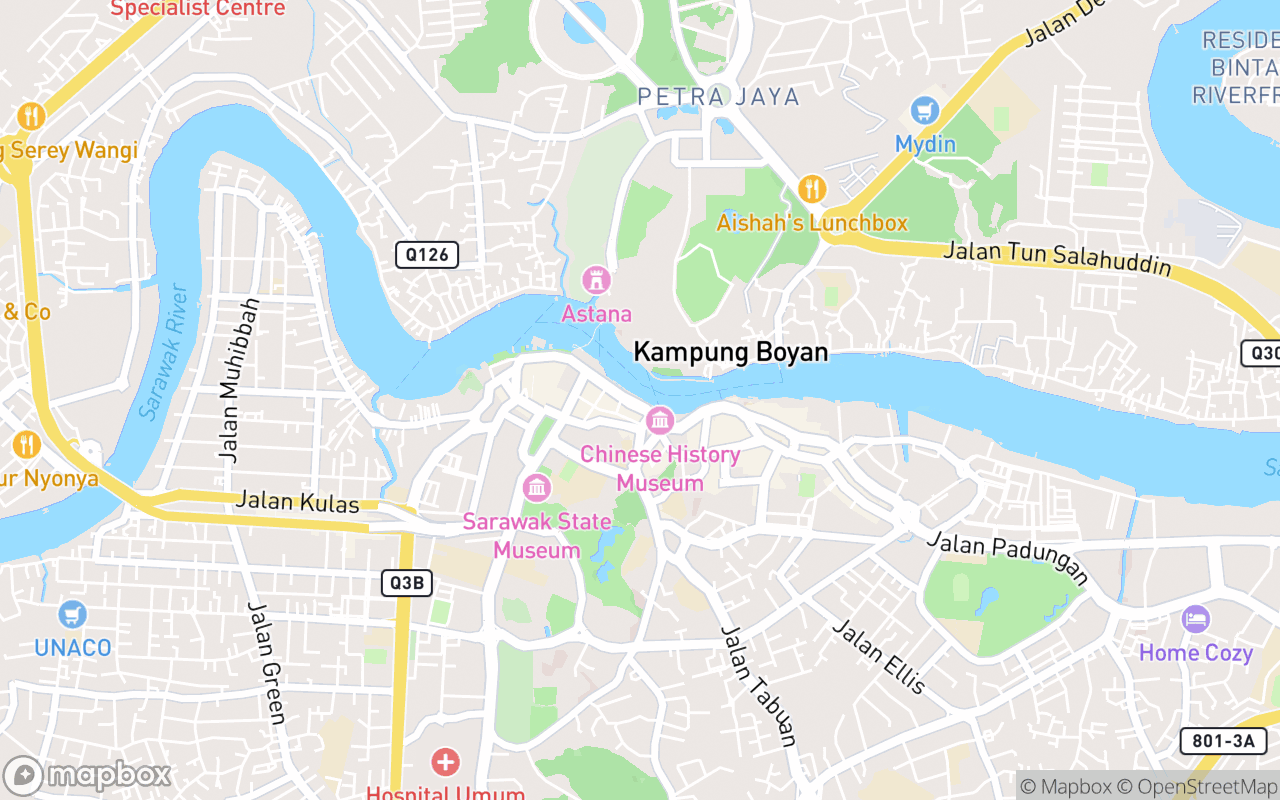 Map showing the location of Sarawak Traditional Cruise