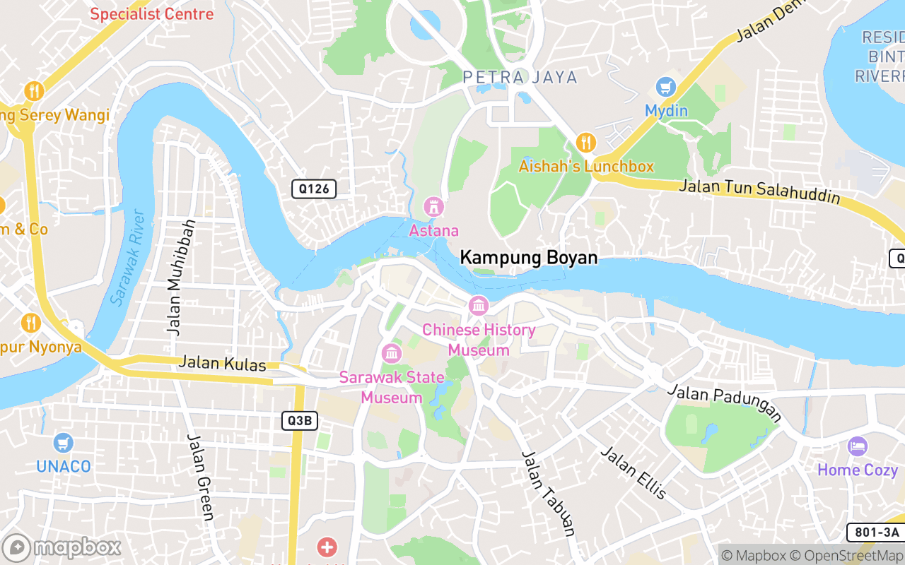 Map showing the location of Royal Kuching Cruise