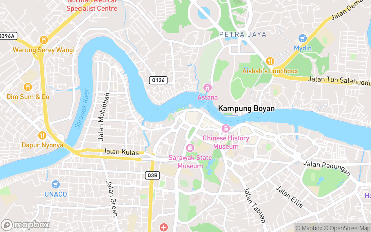 Map showing the location of Borneo Murals Alley