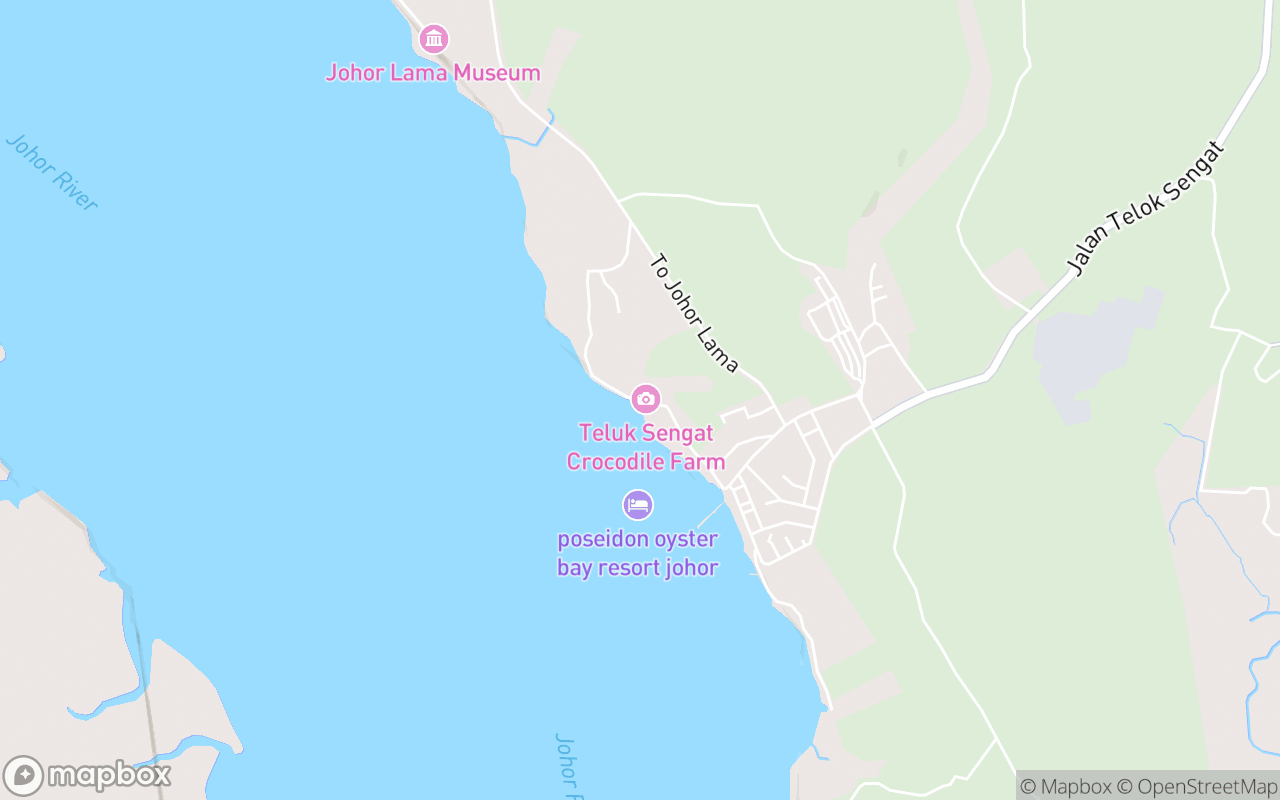 Map showing the location of Teluk Sengat Crocodile World