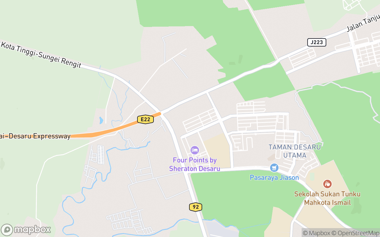 Map showing the location of Escadia at Desaru Luxury Homestay