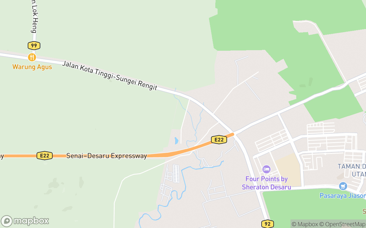 Map showing the location of Desaru Fruit Farm