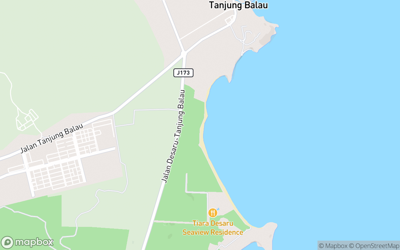 Map showing the location of Desaru Surfaris