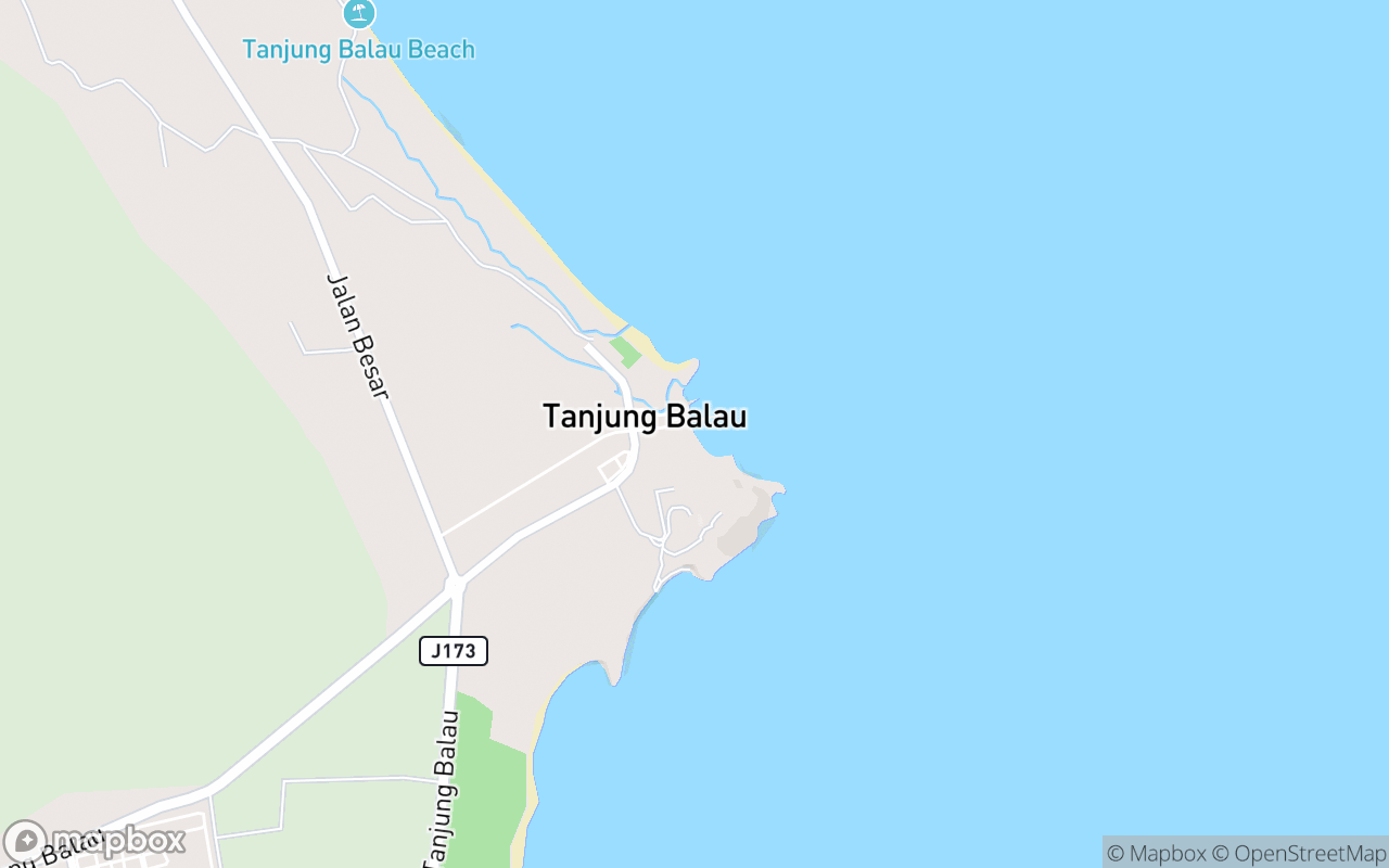 Map showing the location of Pantai Tanjung Balau