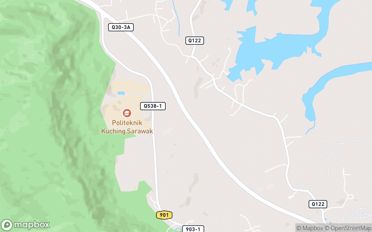 Map showing the location of Fatima Waterfall Jalan FAC