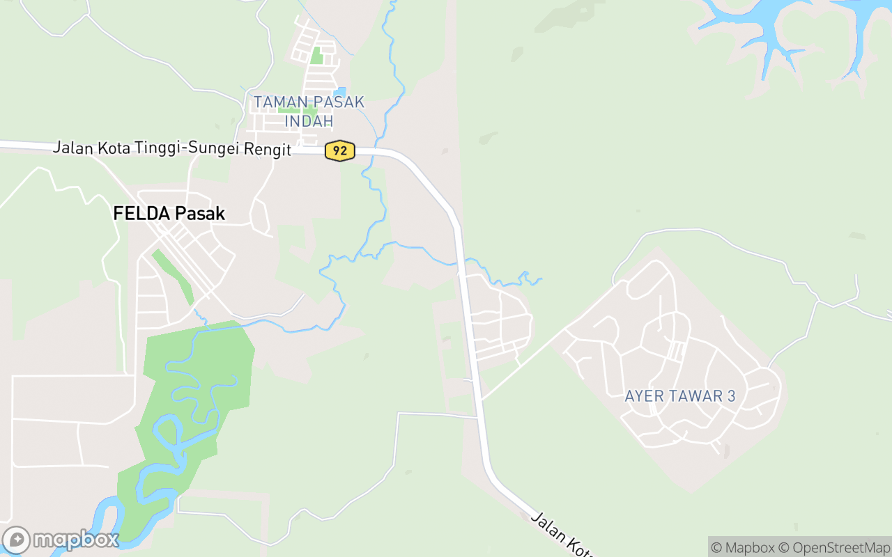 Map showing the location of Kolam Pancing Kota Tinggi