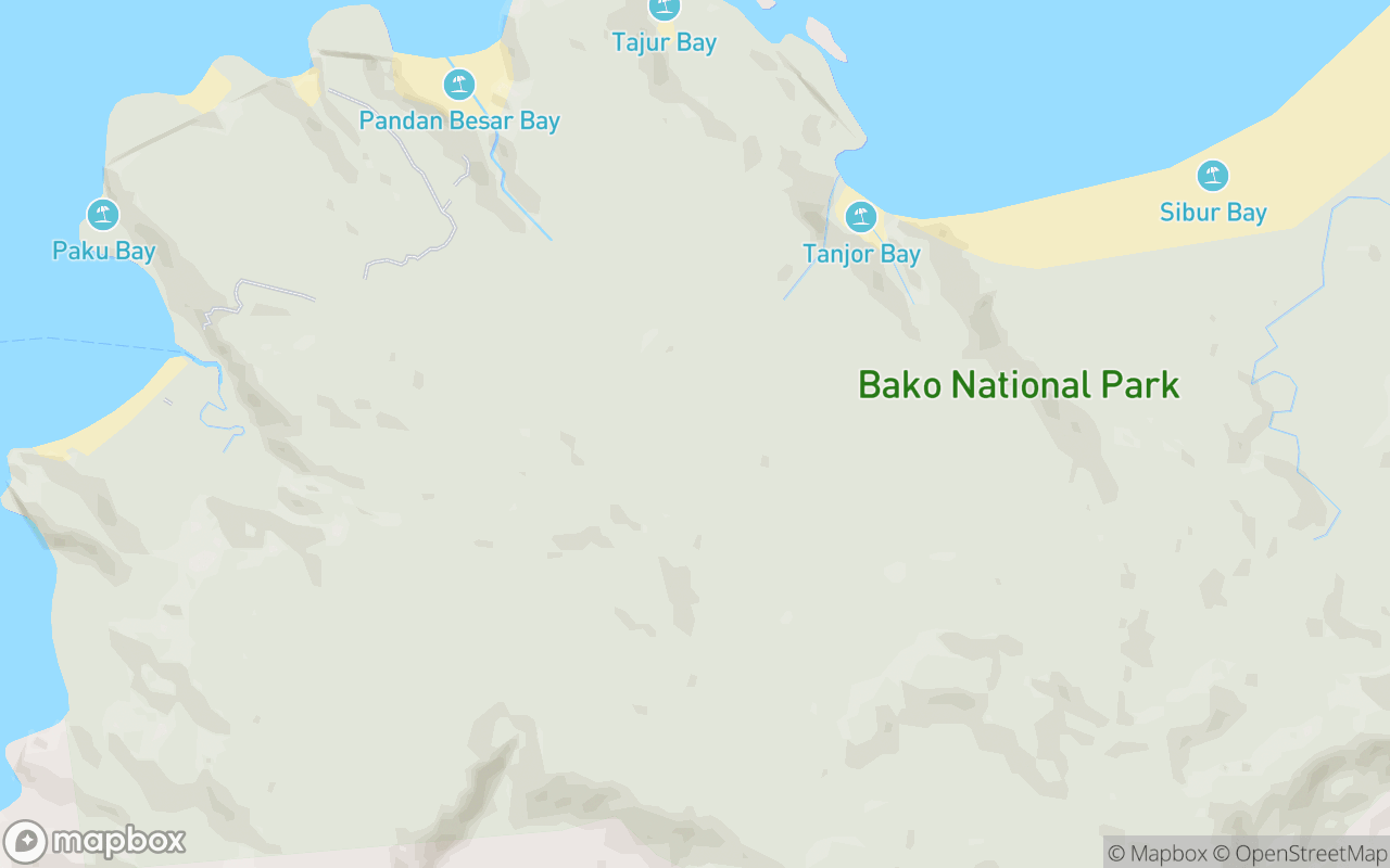 Map showing the location of Bako National Park