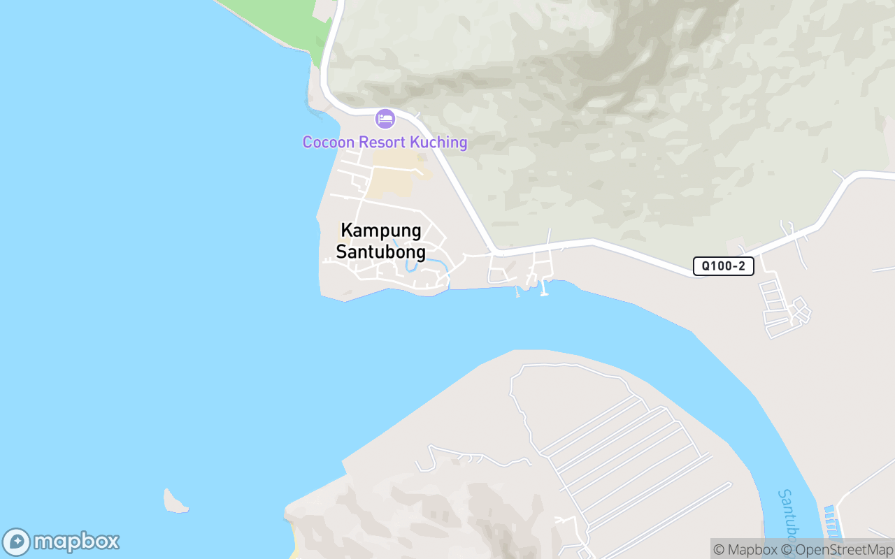 Map showing the location of Santubong Wetland River Cruise Kuching