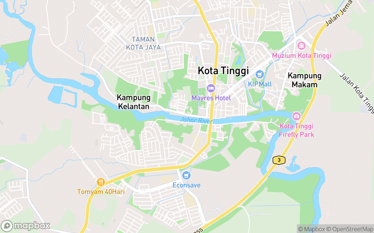 Map showing the location of Titian Laksamana