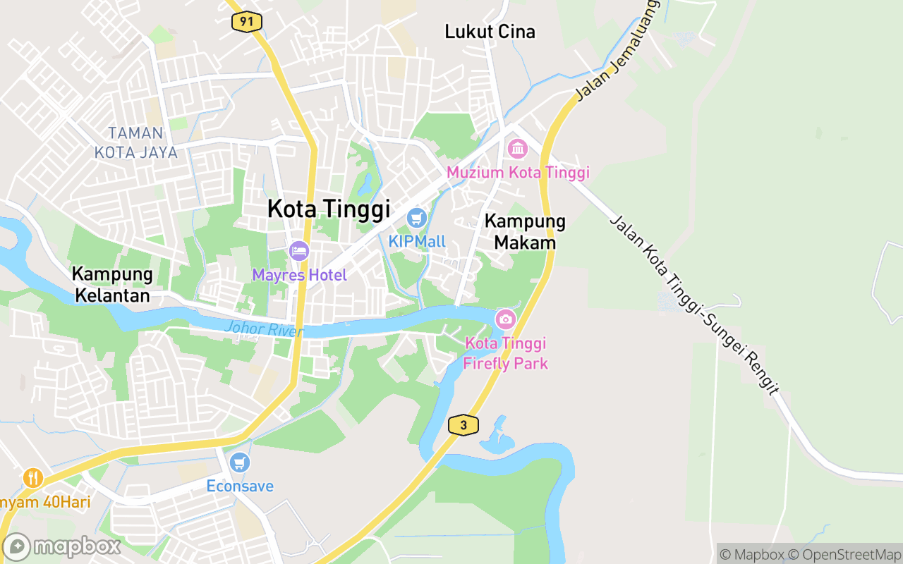Map showing the location of Makam Sultan Mahmud Mangkat Di Julang