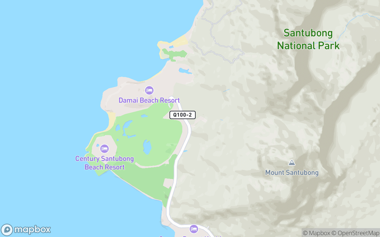 Map showing the location of Taman Negara Santubong