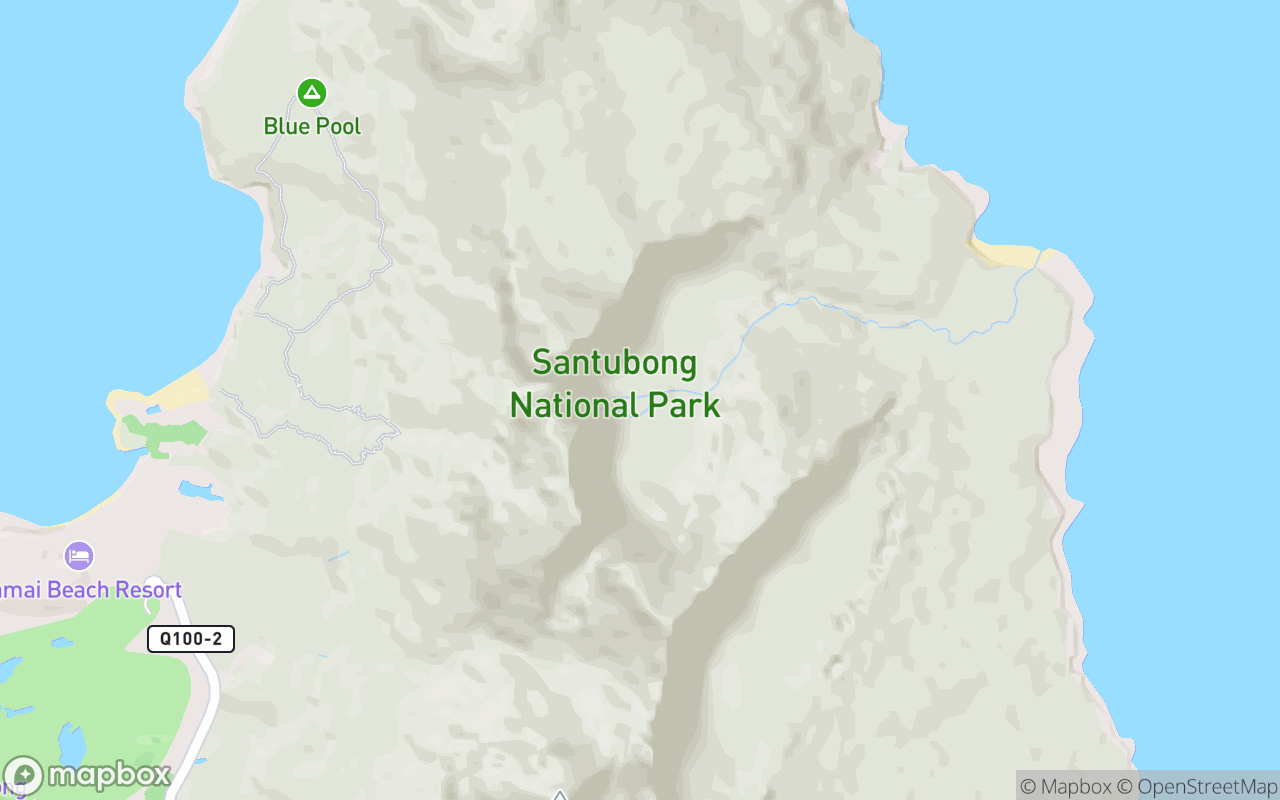 Map showing the location of Santubong Embang Waterfall