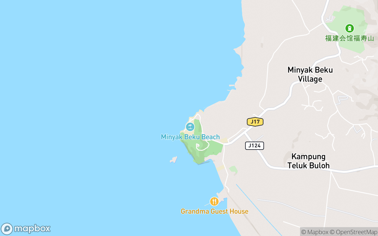 Map showing the location of Pantai Minyak Beku