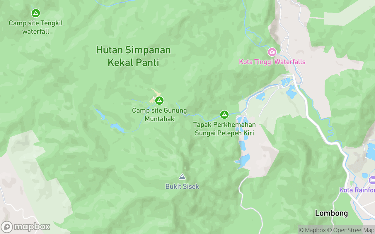 Map showing the location of Air Terjun Gunung Pelepah