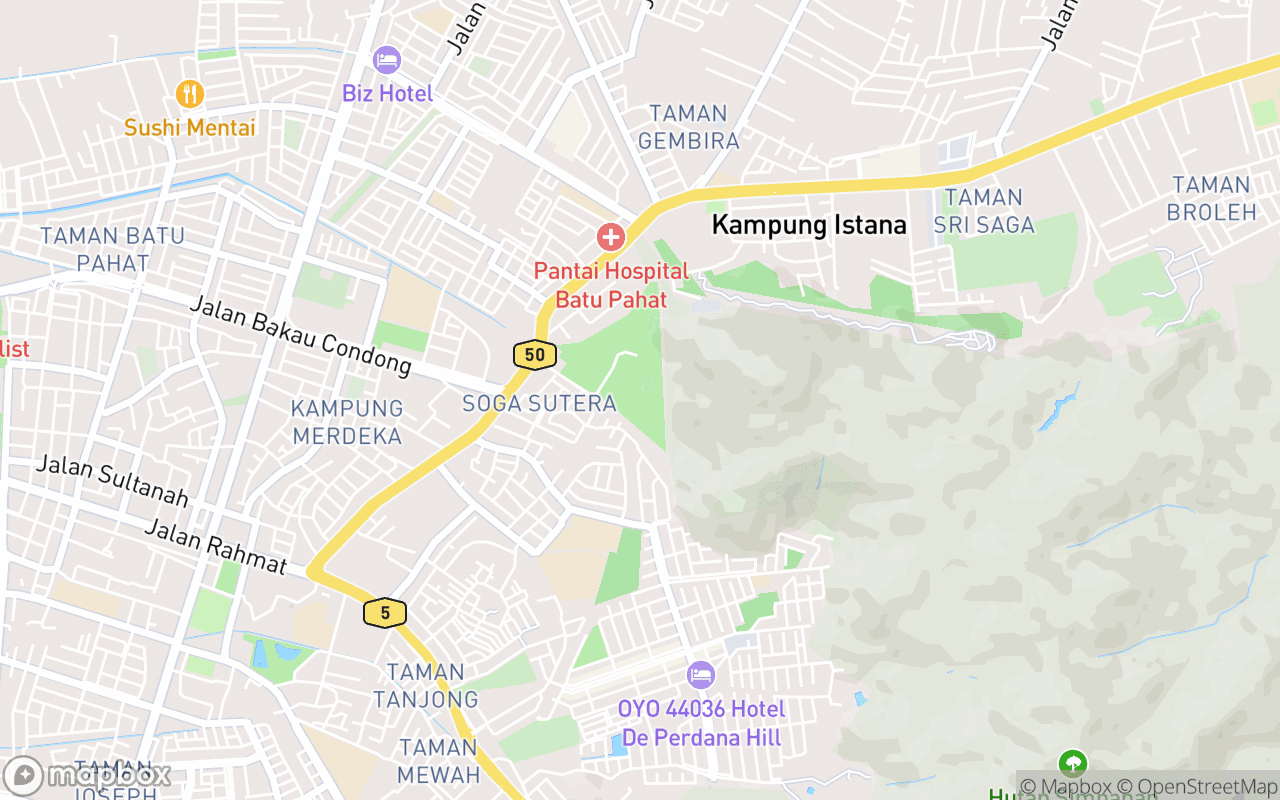 Map showing the location of Galeri Dato' Onn Batu Pahat