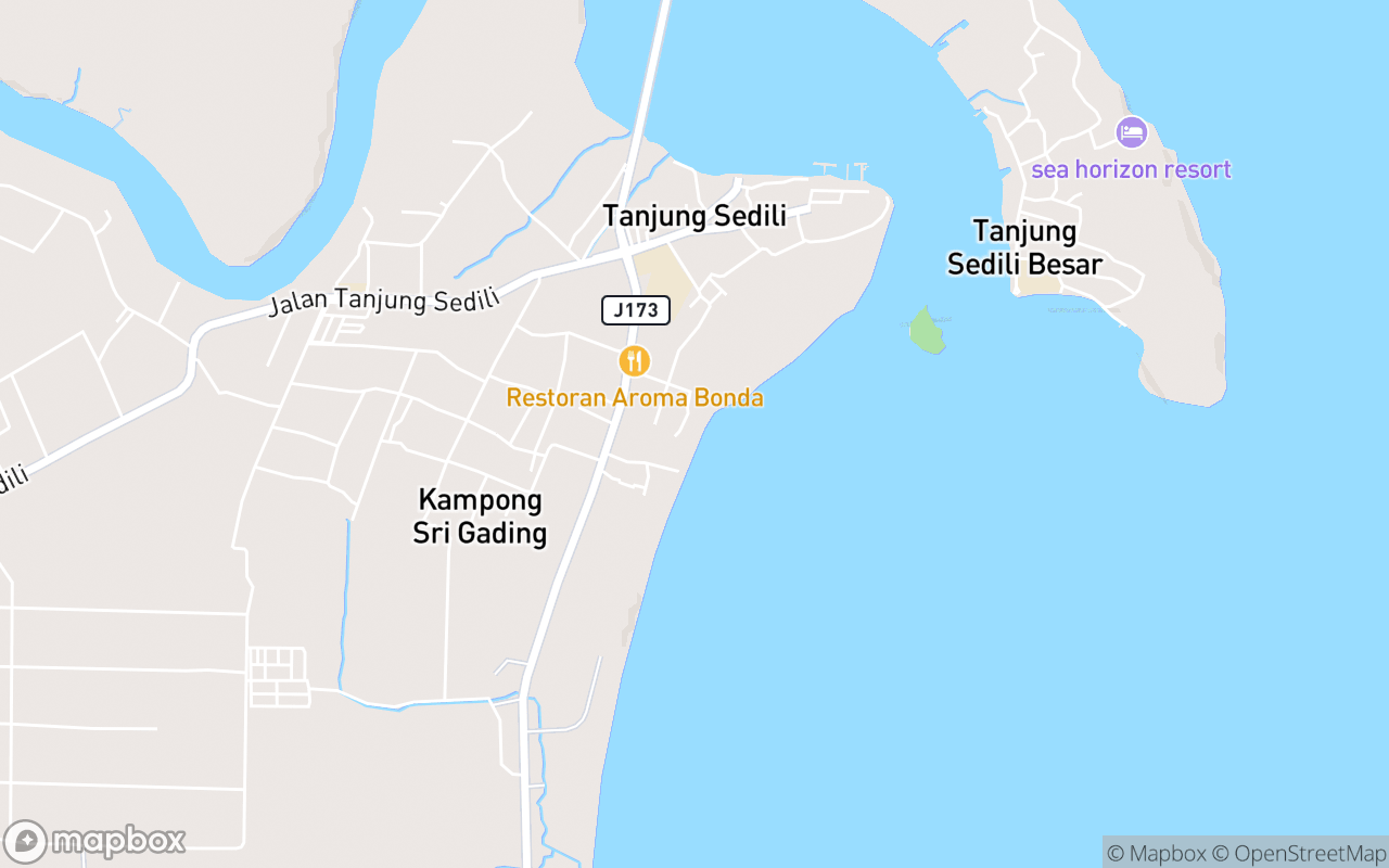 Map showing the location of Pantai Manis