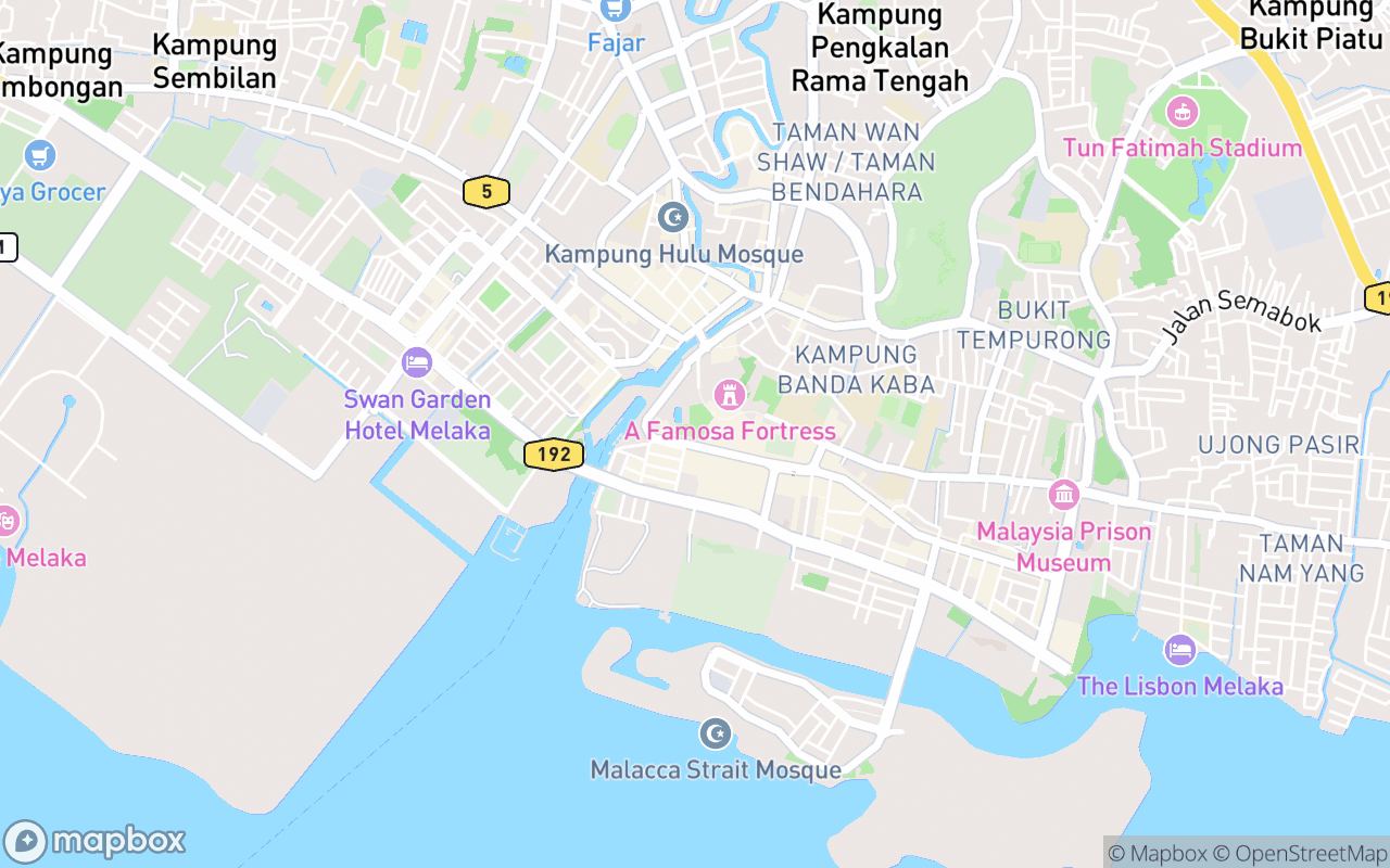 Map showing the location of Taman Bunga Merdeka