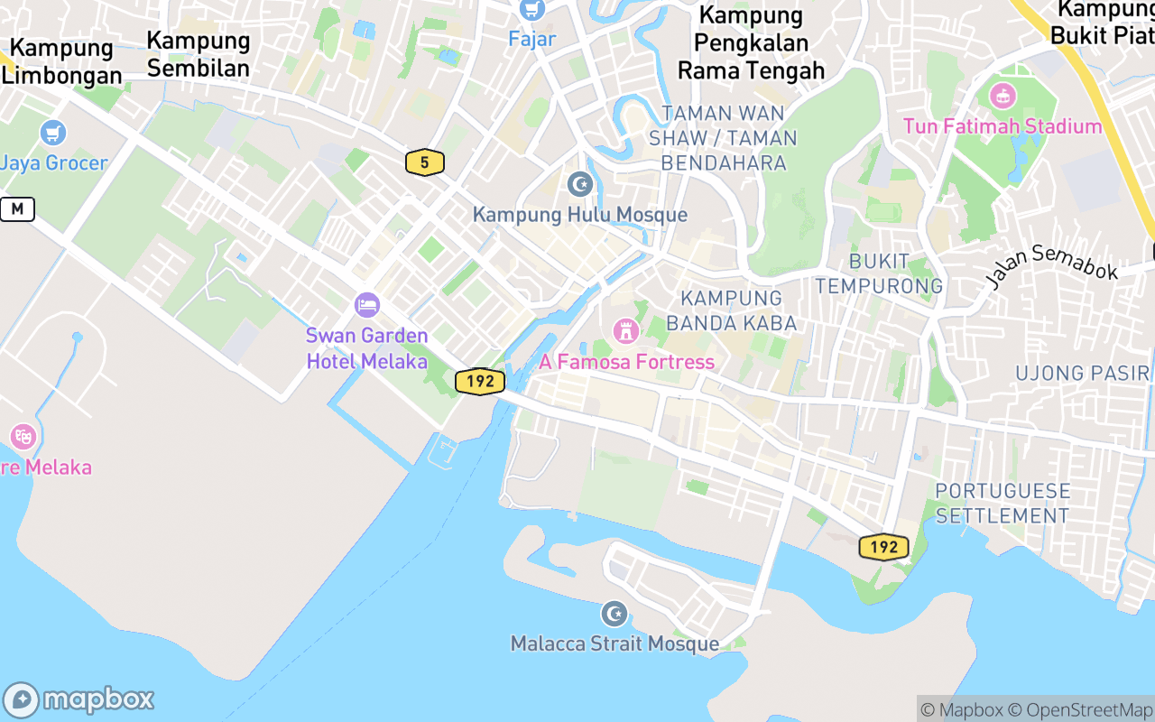 Map showing the location of Taming Sari Tower