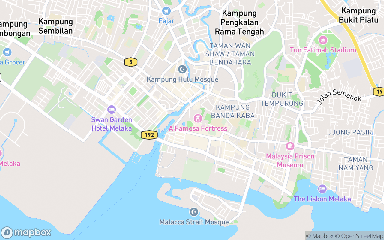 Map showing the location of Malacca Museum Corporation