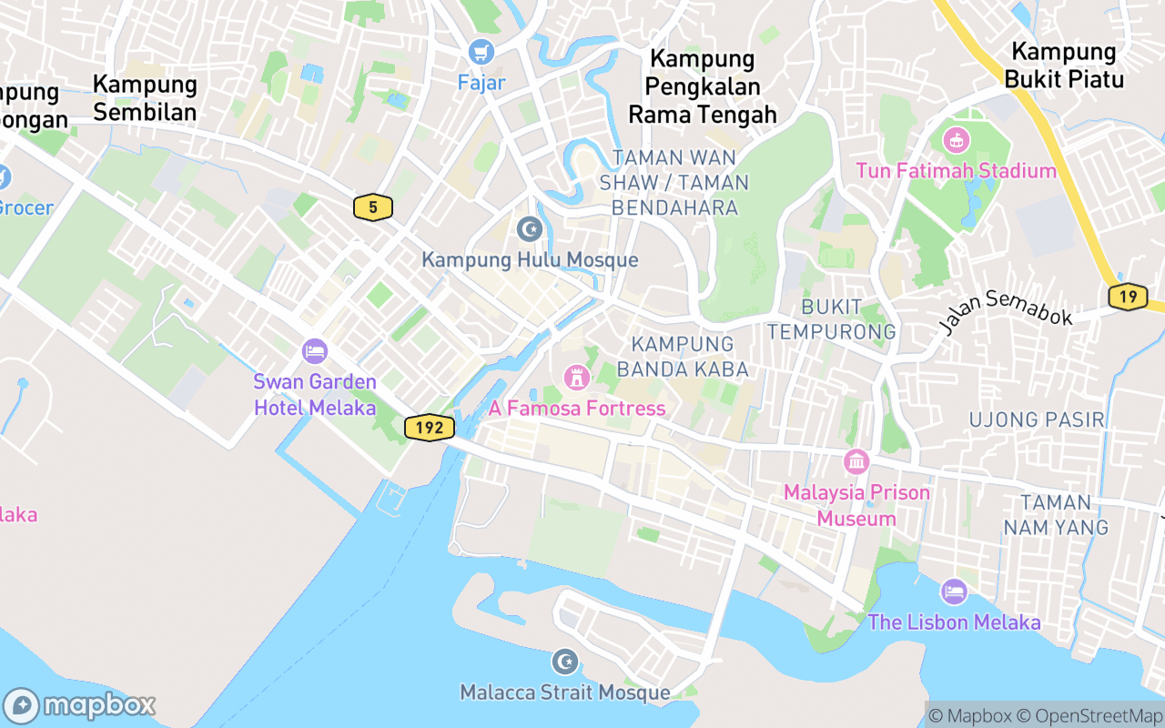 Map showing the location of Muzium Yang di-Pertua Negeri Melaka