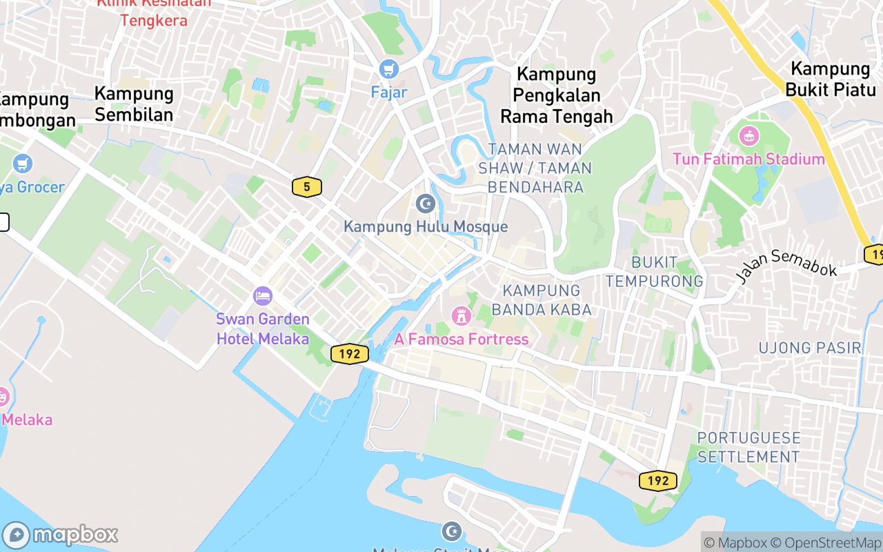 Map showing the location of Jonker Street Night Market