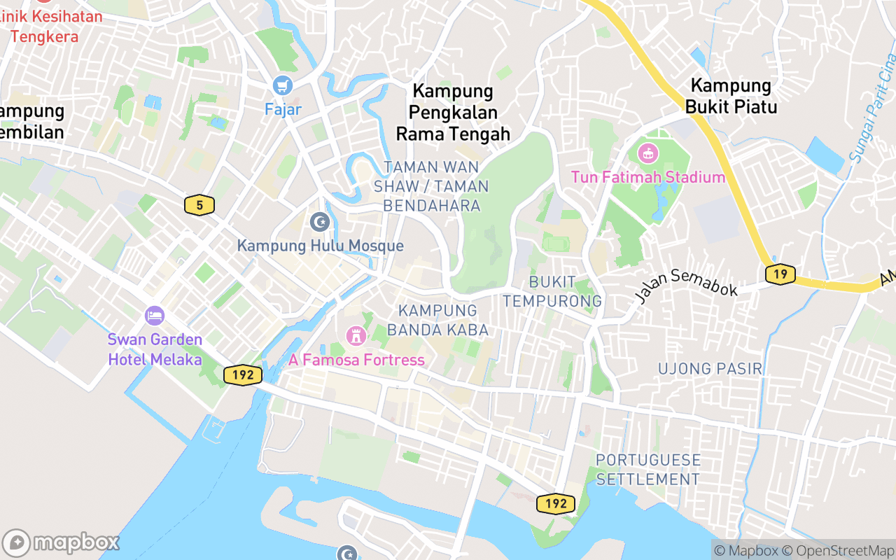 Map showing the location of Perigi Hang Li Poh