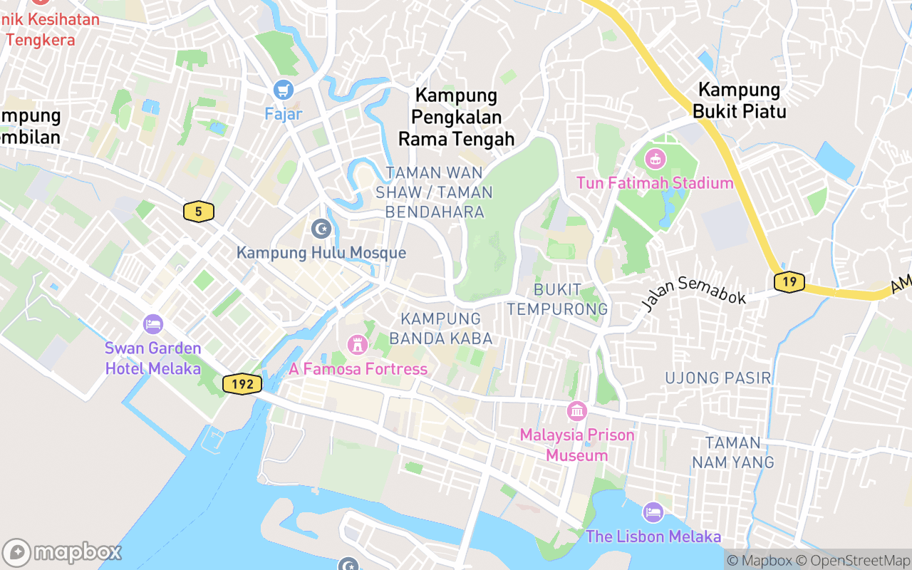 Map showing the location of Poh San Teng Temple
