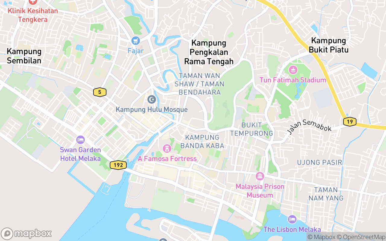Map showing the location of Backlane Bukit Cina